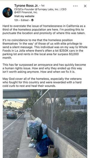 Homeless Porn - We of â€œelite privilegeâ€ use homeless porn to build engagement in exchange  for thoughts and prayers. : r/LinkedInLunatics