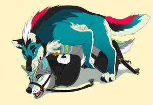 Furry Porn Feral 2016 - Rule 34 - 2016 anthro anthro on feral arms tied black fur bondage bound  canine chest tuft closed eyes duo eyebrows feral fur harness hi res keizu  lying male mammal nude on