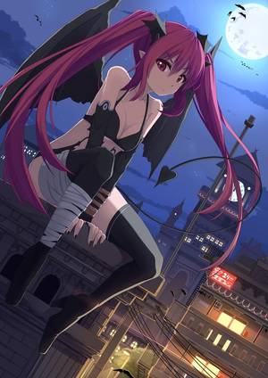 anime demon girl succubus - Sweet Demon, Anime demon girl with pigtails