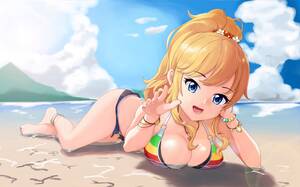 blue eyed beach bikini - Download 2560x1595 beach, sky, blue eyes, big boobs, thigh-highs, anime  Porno Photos, Erotic Wallpapers