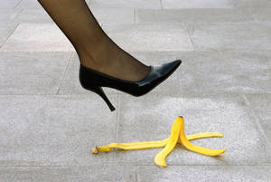 foot heel bruise - david franklin When it comes to stacking it in heels, no banana necessary.