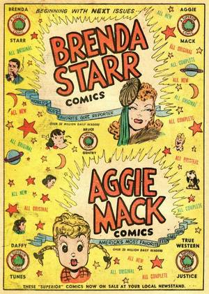 Brenda Starr Comic Strip Porn - Superior Comics advertisement featuring Brenda Starr alongside Hal  Rasmusson's comic strip character Aggie Mack, from