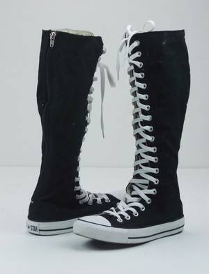 Converse Knee High Boots Porn - Converse Chuck Taylor Hi Canvas Long Lace Zip Up Knee High Boots Sneakers  Size 7 |