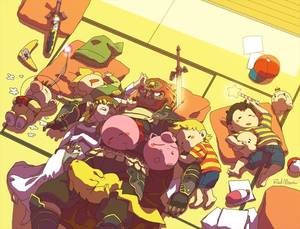 Funny Babysitter Cartoon Porn - Ganondorf babysitting the smash bros crew. Olimar Ness Lucas Jigglypuff  Kirby Pikachu Toon Link Zelda