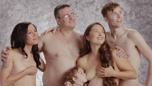 awful nudes - As if a family portrait in the nude wasn't weird enough, little Jimmy