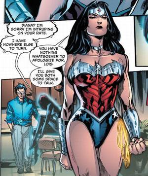 Clark Kent Lois Lane Porn - Lois apologizes for intruding on their date. Since she can read minds, she  realizes Diana is Wonder Woman. That's why the question mark.