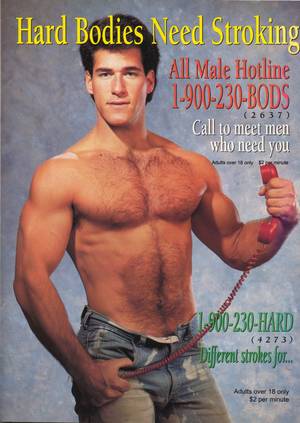 Classic Muscle Porn Magazines - I found these ads in a 1991 issue of Men Magazine. I'm not familiar with  any of the models, but the hairy chests are quite unusual for the era.