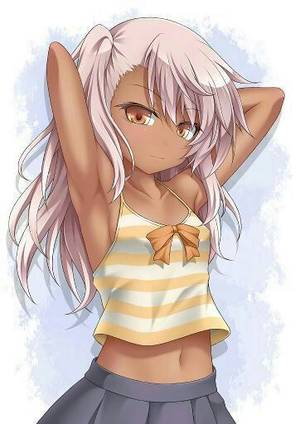 Anime Dark Skin Porn - armpits arms up black bra blush bra dark skin fate/kaleid liner prisma  illya fate (series) highres kuro (fate/kaleid liner) long hair looking at  viewer ...