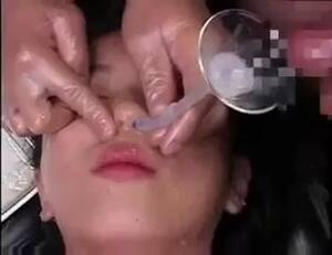 japanese bukkake mouth open - Bukkake in eyes and nose
