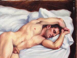 Naked Men Sleeping - Male Nude, Man Sleeping in Antique Bed, Naked Male Figure, Original Oil  Painting, Handsome Male Portrait, Contemporary Realism, 14x18 - Etsy MÃ©xico