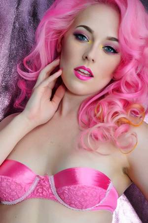 cute pink hair shemale - Hand dyed vintage Hot Pink strapless Bra Love the bra!