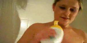 ex swallow - Chubby German Ex Girlfriend shower blowjob and Cum swallow