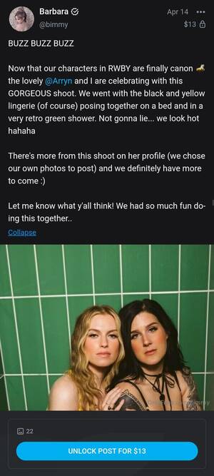 Barbara Dunkelman Sexy - A friend of mine found out that even on Barbara's OF they're selling  Bumblebee related stuff. : r/RWBYcritics