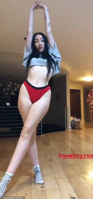 Noah Cyrus Porn - Noah Cyrus strips down to a red thong during wild night with Tana Mongeau |  Daily Mail Online