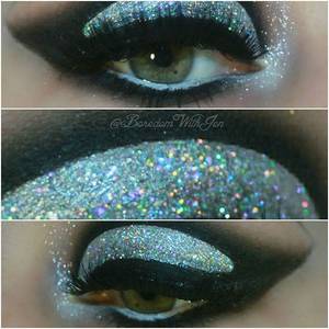 Blackjack Pegasus - Using @mbacosmetics pressed shadows in Blackjack, Coffee and Nude. Fx  shadow in Silver. â˜†Glitter is Flight of the Pegasusâ˜† Cake liner in Black.