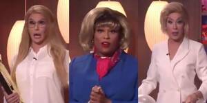 Hillary Clinton Lesbian Porn - Watch Alaska, Trinity, and Peppermint as Hillary Clinton on 'WWHL'