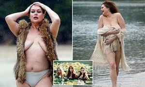 naked russian beach beauty - Tziporah Malkah harks back to her Siren days as she strips topless and  parades down the beach | Daily Mail Online