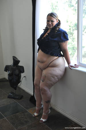 fat sluts in panties - Unbelievably fat lady in high heels shoes and with no panties exposes her  huge ugly ass