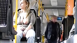 chubby tits on bus - Chubby girl has her big tits out on the bus | voyeurstyle.com