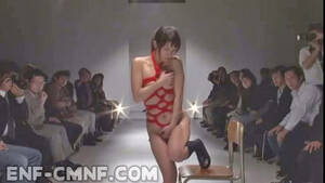 japanese models naked chicks - Bizarre Japanese ENF fashion show - timid college girls made to expose  themselves on runway