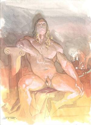 cartoon thor nude - Thor by Esad Ribic - Not Safe for Work - Thor Nude Commission Comic Art