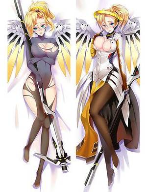 anime pillow uncensored - 150x50cm Game Overwatch Mercy OW Dakimakura Hugging Body Pillow Cover Case