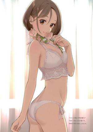 anime girl white bra and panties - ass bikini breast_hold cleavage morikura_en possible_duplicate swimsuits  tagme