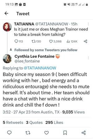 meghan trainor lesbian shower porn - Tatianna shades Megan Trainor and Cynthia Lee Fontaine talks about her bad  experiences with her first hand : r/RPDRDRAMA