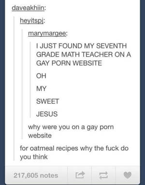 Math Teacher Porn Animated - Finding your teacher at a gay porn site | Online Pornography | Know Your  Meme