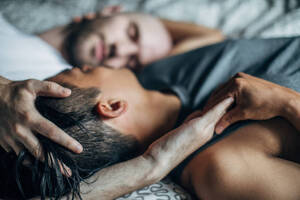 Gay Sleep Sex - 2,900+ Gay Men Bed Stock Photos, Pictures & Royalty-Free Images - iStock |  Two men bed, Gay men kiss, Condom