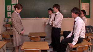 Japanese Blackmailed Porn - JAV Forced CMNF video â€“ blackmailed Japanese teacher forcibly stripped and  groped by male students, Part 2