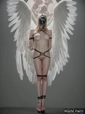 Angel Bondage Porn - Porn image of orgasm shaved bondage angel close up pink face mask created  by AI