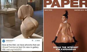 Kim Kardashian Porn Ass - Even the Met Museum joins in the Kim Kardashian's booty shoot hysteria |  Daily Mail Online