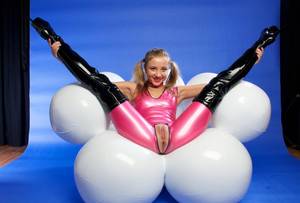 Latex Catsuit Pussy - betty, blonde, young, model, posing, sitting, chair, latex,