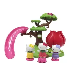 Hello Kitty House Porn - Original Hello Kitty Cute Kawaii Anime Figure Flower Fairy Multilevel Tree  House Pretend Play House Kids Gift Toys - AliExpress