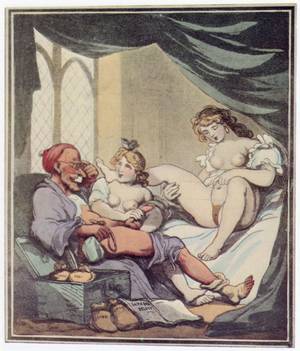 18th Century Cartoon Porn - The Erotic Side of Art The Miser - Erotic Engraving with Watercolors by  Thomas Rowlandson.