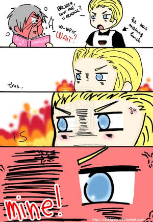 Anime German Dungeon - don't touch germany's porn<<<are we gonna ignore the fact that the book  says germancest? Prussia and Germany both read germancest.