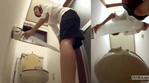 japan office sex hidden cam - Japanese office girl flashes her pussy to the hidden cam in the bathroom