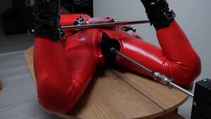 latex self bondage gone wrong - Selfbondage humped by machine gone wrong