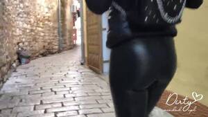 juicy ass ebony leather - Juicy Ass in Tight Leather Leggings Walking along the Coast Town, uploaded  by sontit