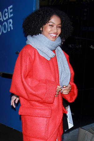 Blackish Yara Shahidi - ... Grown-ish (which we have not seen, but feel free to review for us  below), Miss Yara starts off the new year by serving up some primo coat porn  action:
