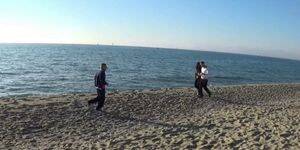 black beach slut - Beautiful Black Slut Fucked on the Beach - Tnaflix.com