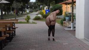 big ass walking in public - Its.PORN - German mature lady with big ass in stockings walking naked in  public