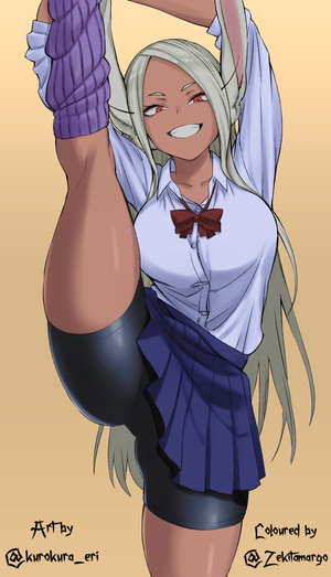 Cartoon Porn Schoolgirl - Schoolgirl Mirko by kurokura_eri (Colorart by me) : r/BokuNoHeroAcademia