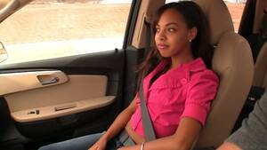 ebony cars naked - Black abbe undresses and gets nude in her friend's car