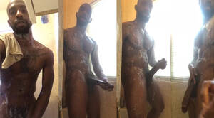 jet black cock - Black guy with huge cock taking a shower and stroking his BBC! | Friends of  FEETARESWEET.
