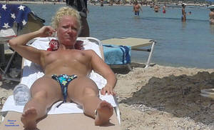 amateur blonde bikini beach topless - Topless Blonde At The Beach - Bikini, Blonde Hair, Firm Tits, Hard Nipple