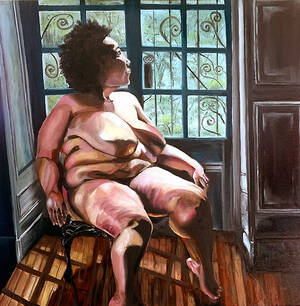 African American Black Bbw Porn - Print / OIL PAINTING, Nude, African American Woman BBW, Heavy Black Female  16*16 | REstART by:Michael H