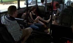 Bus Bondage Porn - Bondage blonde anal fucked in public bus full of strangers