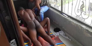 indian bukkake ebony - Two Sharp Guys Fucked Black Ebony Outdoor HD SEX Porn Video 12:42